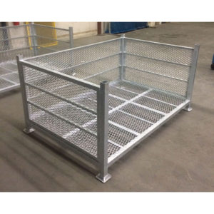Galvanized stacking baskets