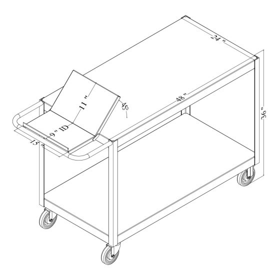 service cart with handle tray