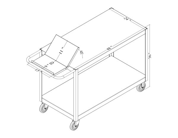 service cart with handle tray