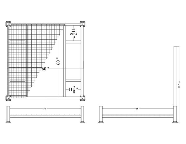 stacking rack with wire mesh deck