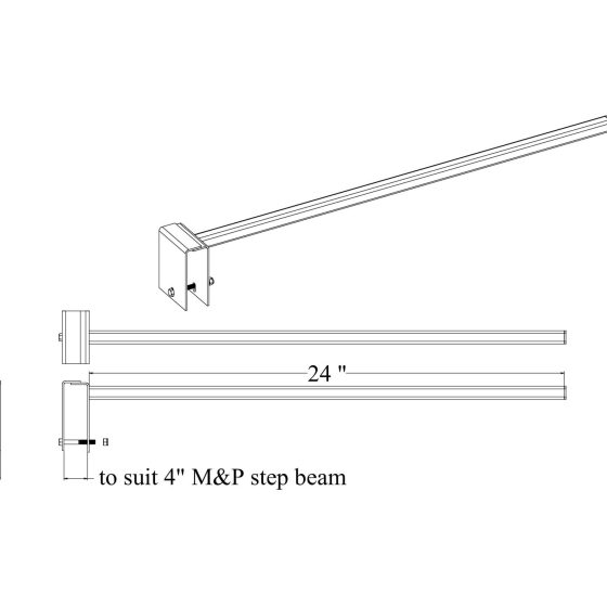 Drawing of 24" square divider arm