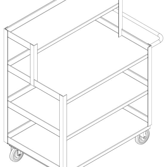 24 inch by 36 inch custom service cart