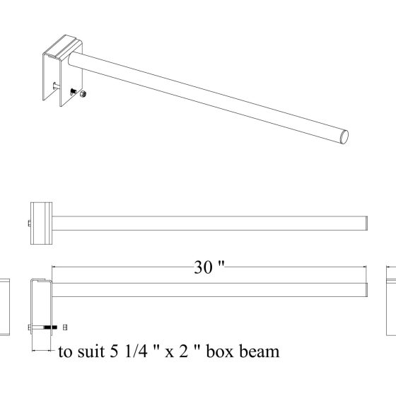 Drawing of 30 inch divider arm