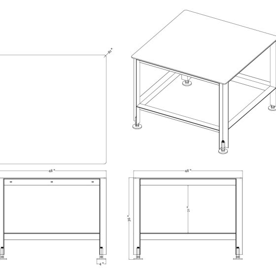 drawing of mechanic's table