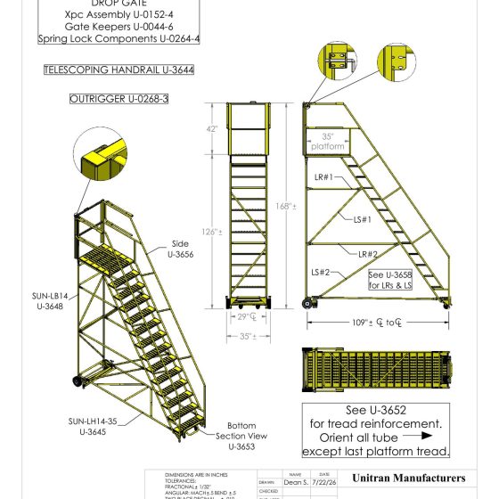 drawing of Suncor rolling ladder